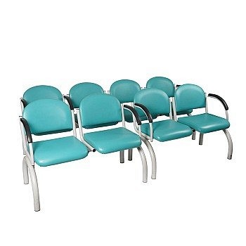 Four Seater Turquoise Waiting Room Chair / Bench